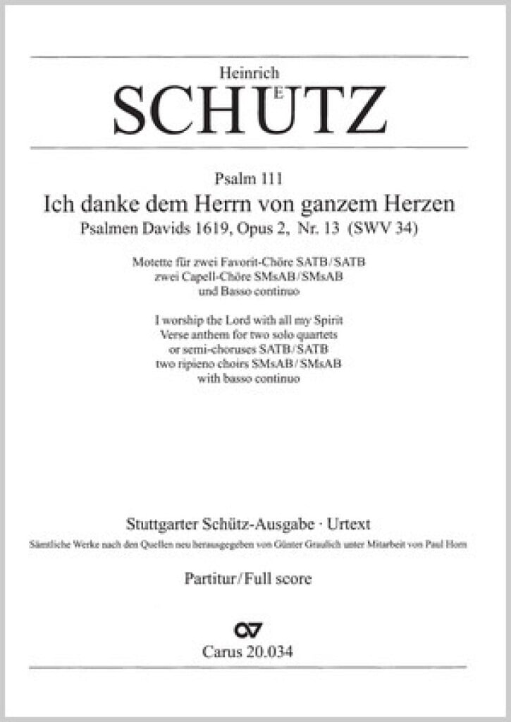 Ich danke dem Herrn von ganzem Herzen